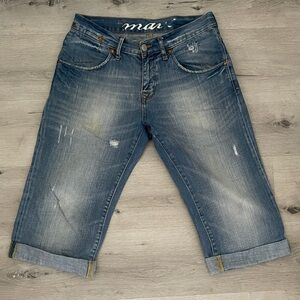 Mavi Men’s Jeans Capris Shorts Richard Size 29 Distressed Hole In Back Pocket